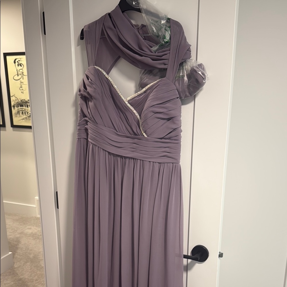 Elegant Lavender Gown with Sparkly Beaded Trim